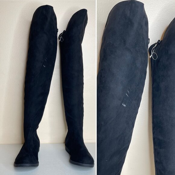 Macy's Style & Co Flawed Hayley Over-The-Knee Faux Suede Zip Boots Size 6 - Picture 7 of 16